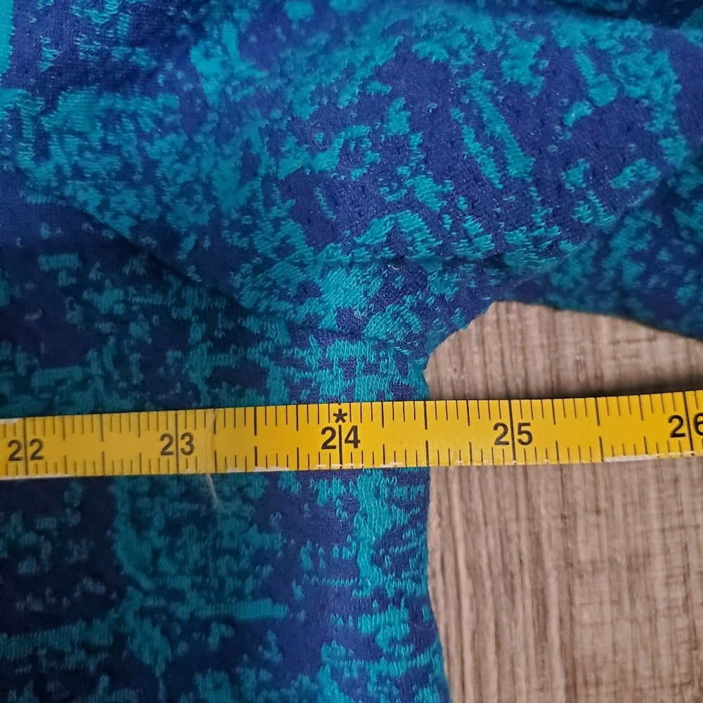 Bedford Fair Navy & Teal Lightweight KNIT Button-up Women's Size 20W - Picture 10 of 12
